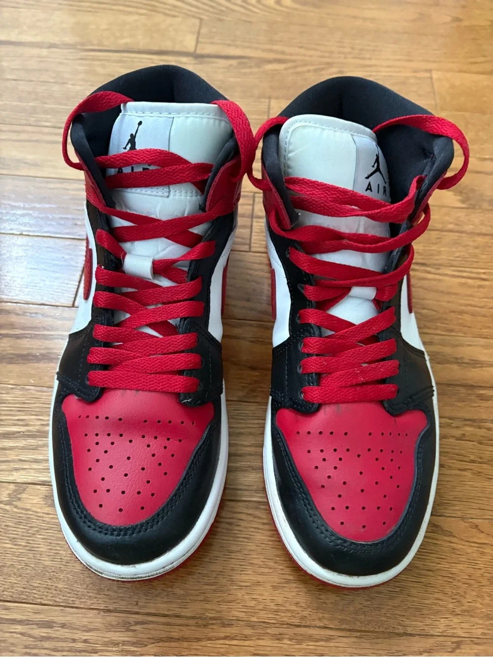 Nike Air Jordan 1 Mid Red Black White Sneakers